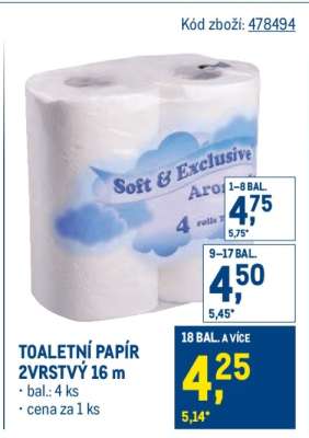TOALETNÍ PAPÍR 2VRSTVÝ 16 m