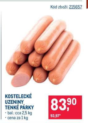 KOSTELECKÉ UZENINY TENKÉ PÁRKY