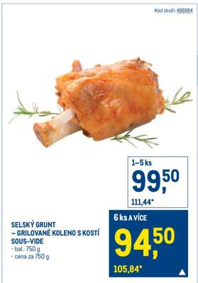SELSKÝ GRUNT – GRILOVANÉ KOLENO S KOSTÍ SOUS-VIDE