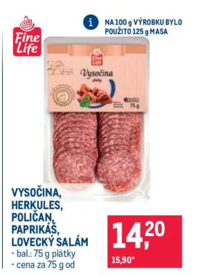 VYSOČINA, HERKULES, POLIČAN, PAPRIKÁŠ, LOVECKÝ SALÁM