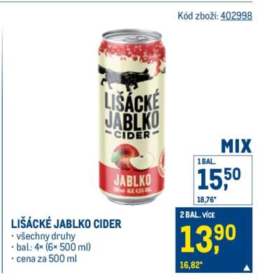 LIŠÁCKÉ JABLKO Cider