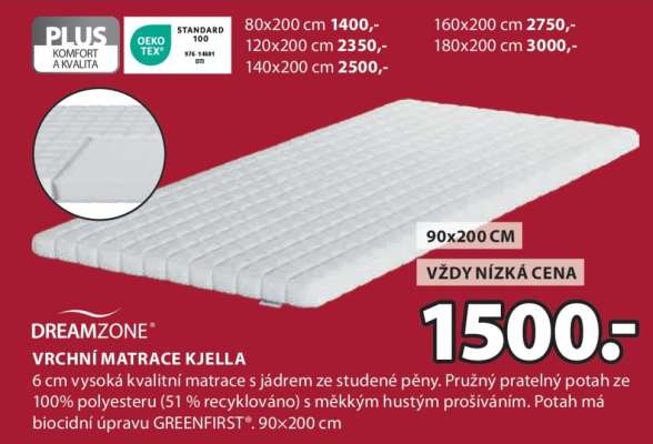 DREAMZONE VRCHNÍ MATRACE KJELLA