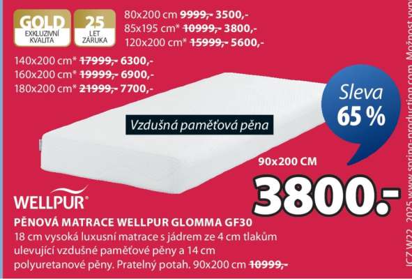 Pěnová matrace Wellpur Glomma GF30