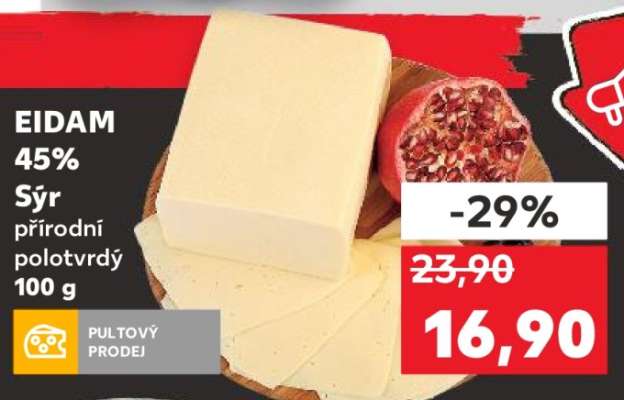 EIDAM 45% Sýr přírodní polotvrdý