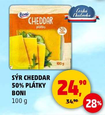 SÝR CHEDDAR 50% PLÁTKY BONI