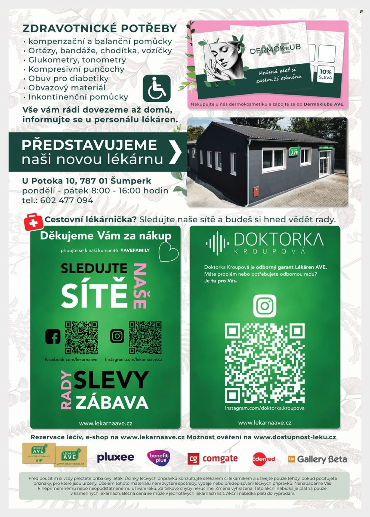 Leták Lékárna AVE - 1. 7. 2025 - 31. 8. 2025. Strana 4