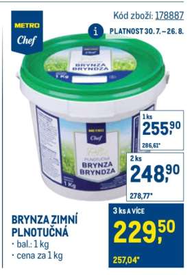 Brynza zimní plnotučná