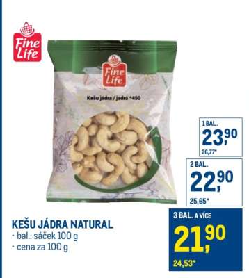 Kešu jádra natural