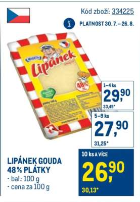 Lipánek Gouda 48% plátky