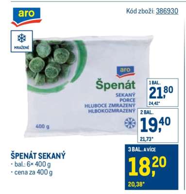 Špenát sekaný
