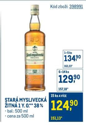 STARÁ MYSLIVECKÁ ŽITNÁ 1 Y. O.** 38 %