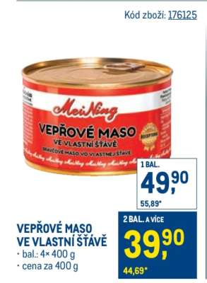 Vepřové maso ve vlastní šťávě