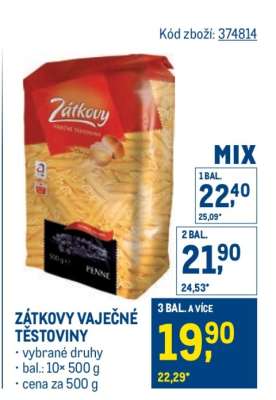 Zátkovy vaječné těstoviny