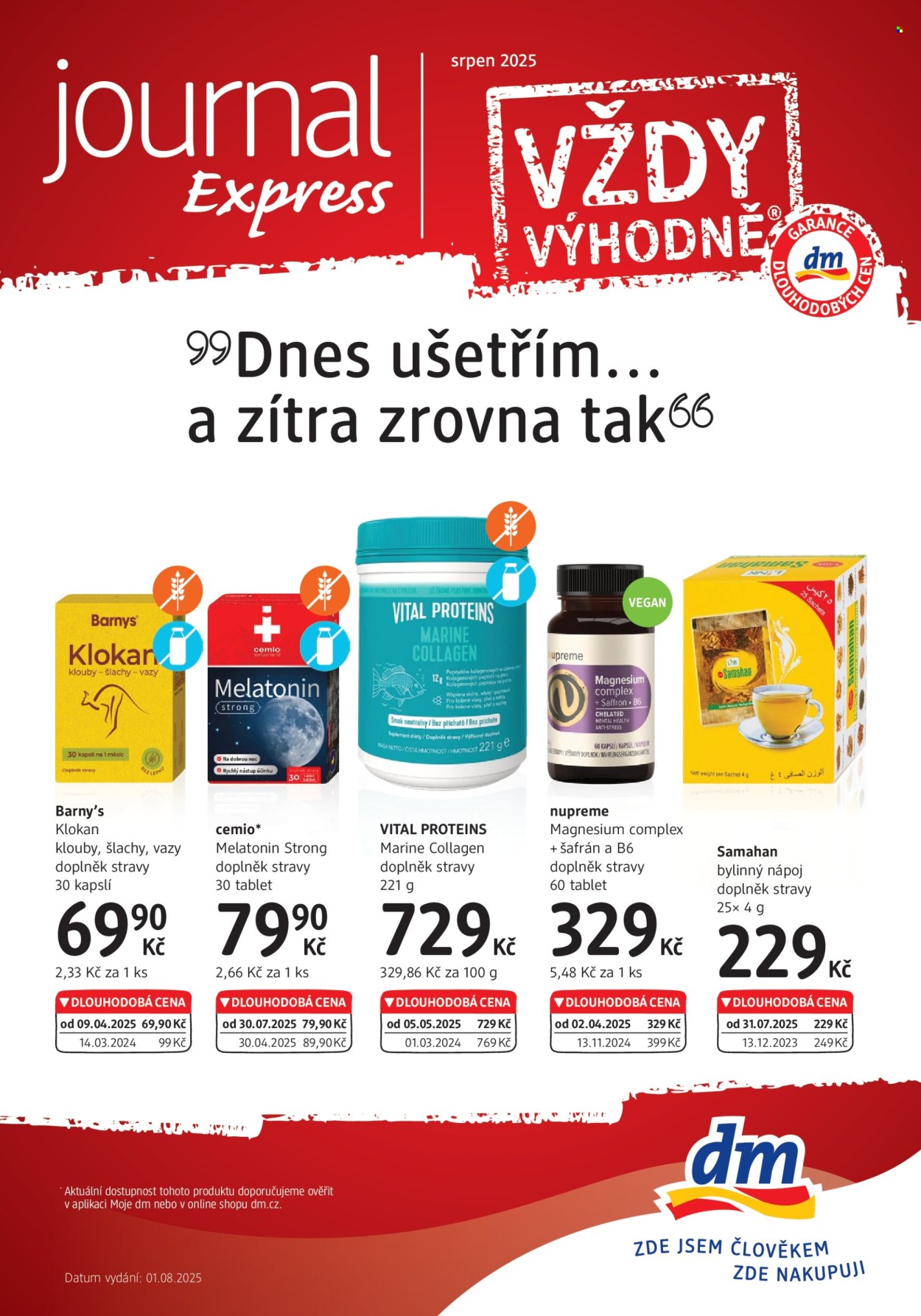 Leták dm drogerie - 1. 8. 2025 - 31. 8. 2025. Strana 1