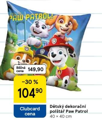 Dětský dekorační polštář Paw Patrol