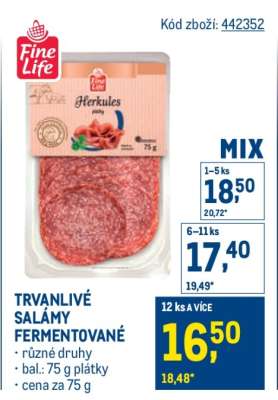 TRVANLIVÉ SALÁMY FERMENTOVANÉ
