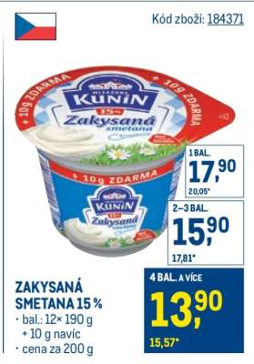 Zakysaná smetana 15%