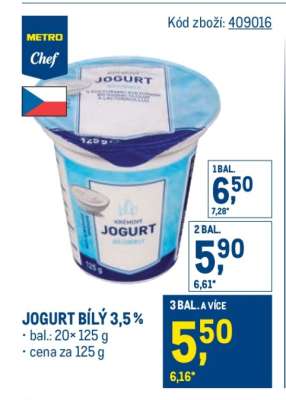 Jogurt bílý 3,5 %