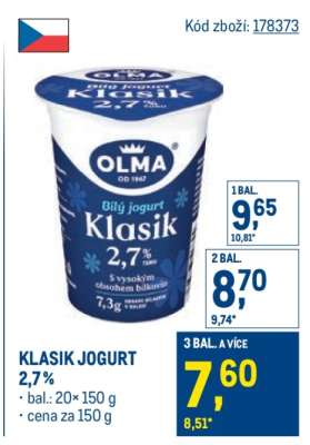 Klasik jogurt 2,7 %