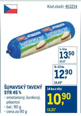 ŠUMAVSKÝ TAVENÝ SÝR 45 %
