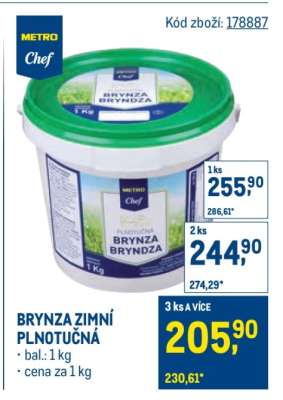 Brynza zimní plnotučná