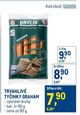 TRVANLIVÉ TYČINKY GRAHAM