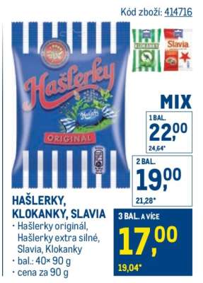 HAŠLERKY, KLOKANKY, SLAVIA
