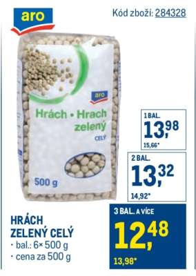 Hrách zelený celý
