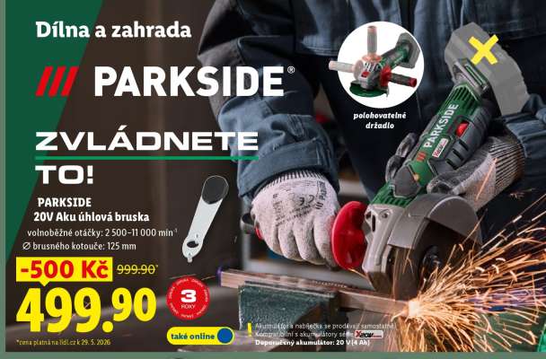 PARKSIDE 20V Aku úhlová bruska