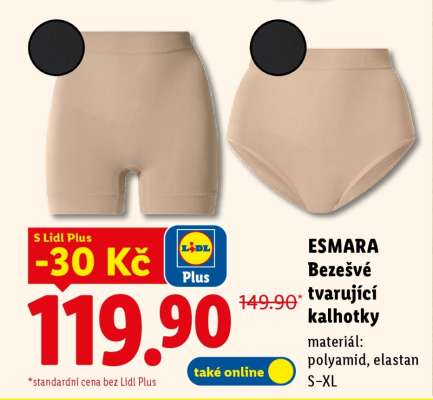 ESMARA BEZEŠVÉ TVARUJÍCÍ KALHOTKY
