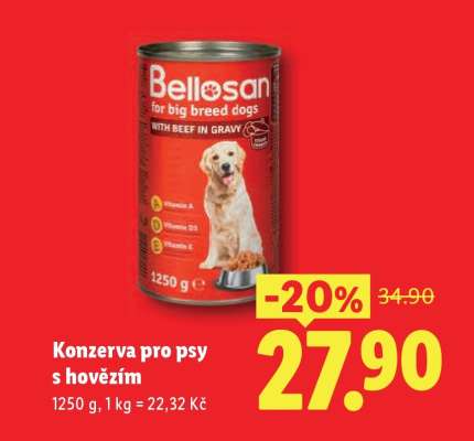 Konzerva pro psy s hovězím