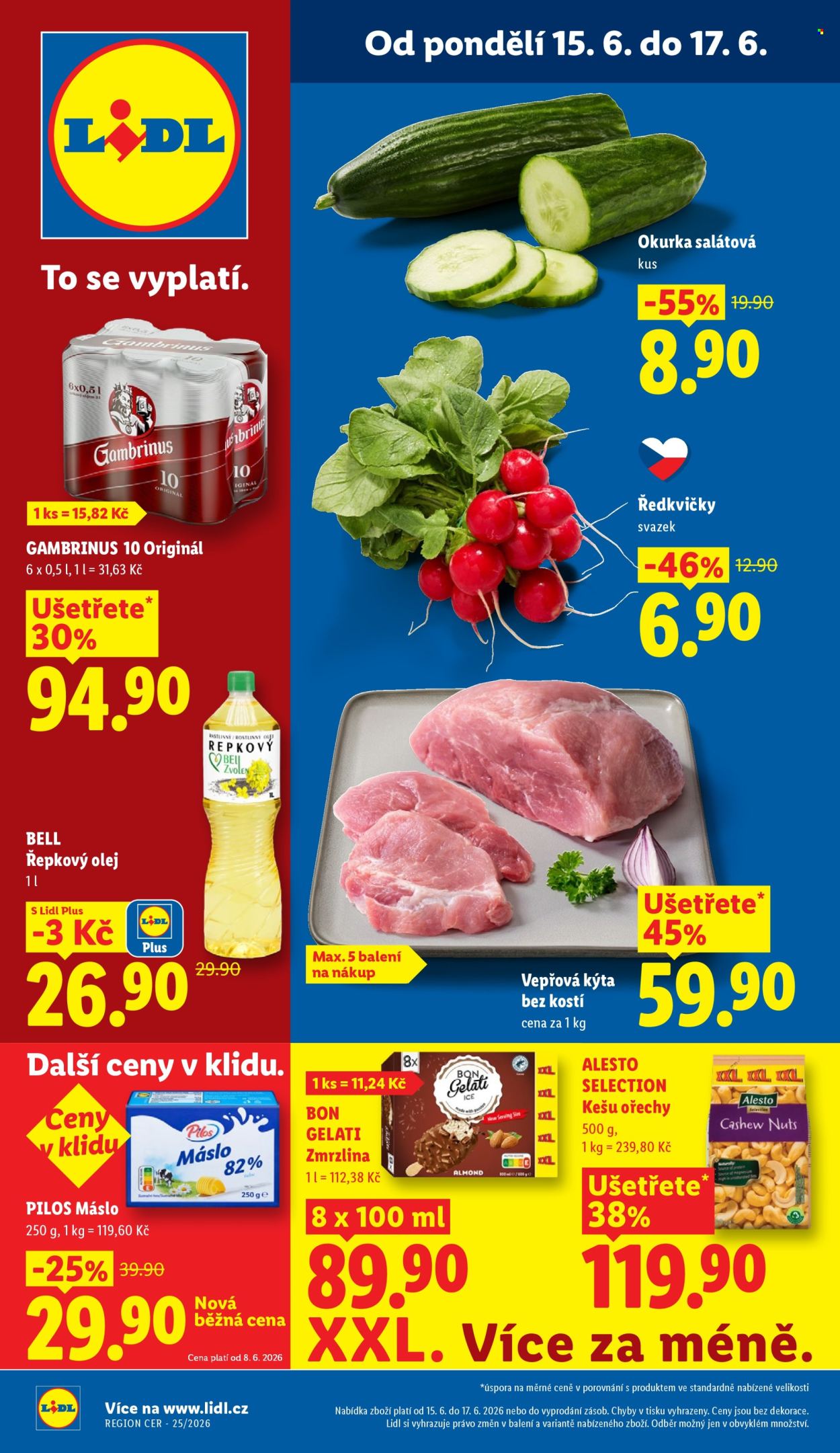 Leták Lidl - 15. 6. 2026 - 17. 6. 2026. Strana 1