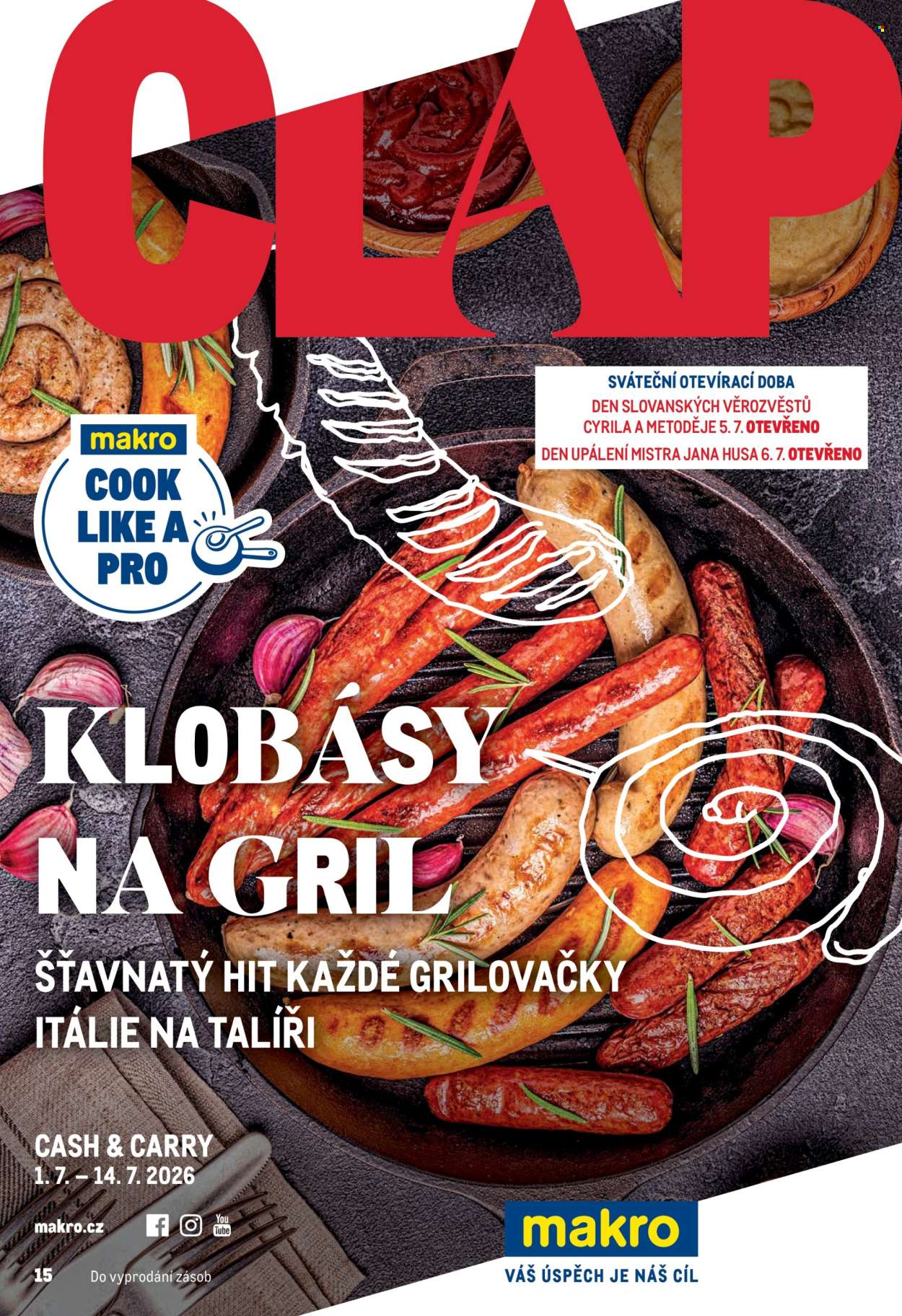 Leták MAKRO - 1. 7. 2026 - 14. 7. 2026. Strana 1
