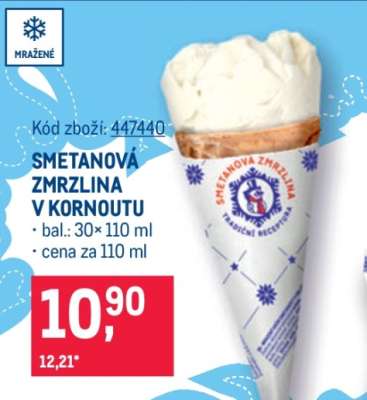 SMETANOVÁ ZMRZLINA V KORNOUTU