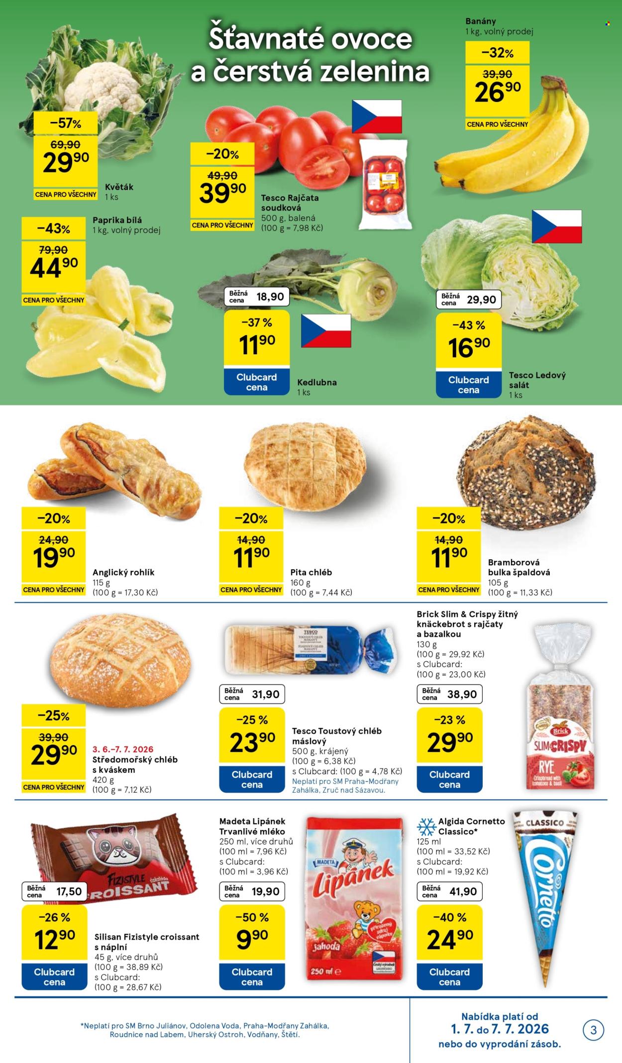 Leták TESCO supermarket - 1. 7. 2026 - 7. 7. 2026. Strana 3