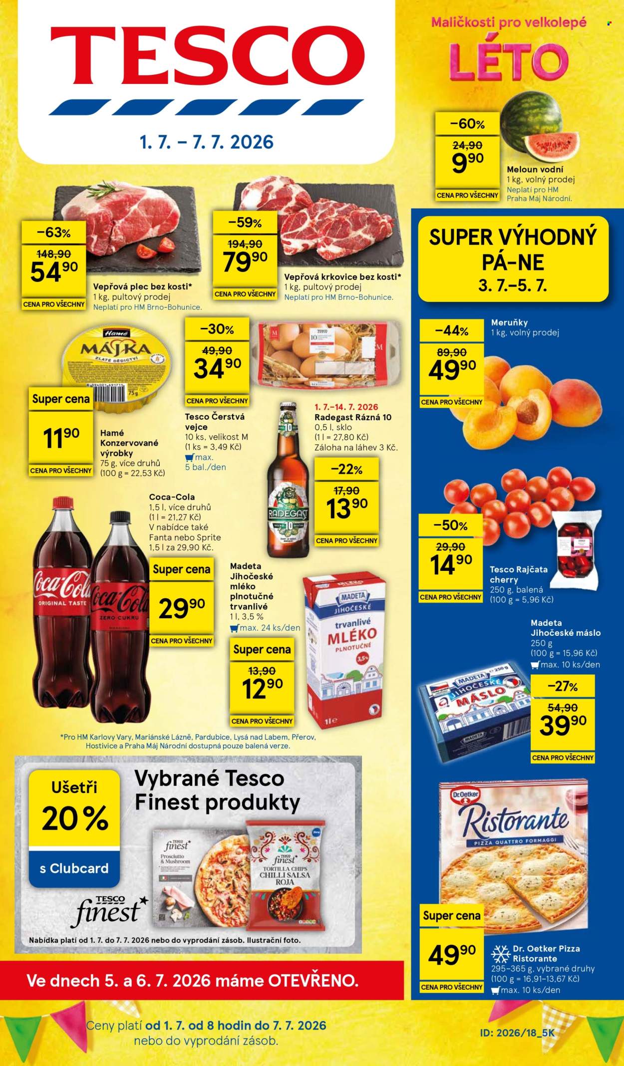 Leták TESCO - 1. 7. 2026 - 7. 7. 2026. Strana 1