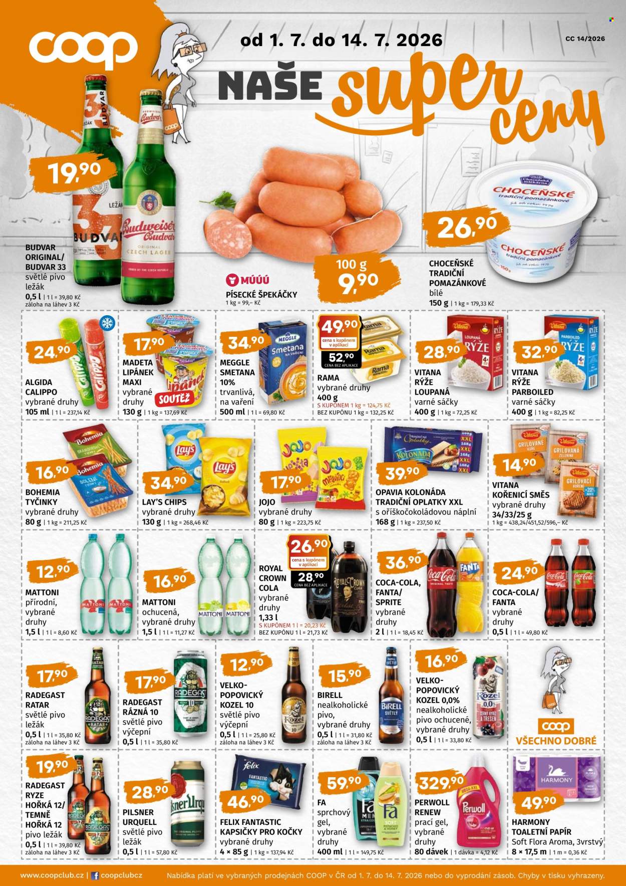 Leták coop JEDNOTA - 1. 7. 2026 - 14. 7. 2026. Strana 1