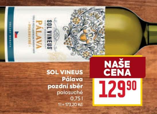 SOL VINEUS Pálava Pozdní sběr polosuché