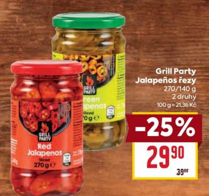 Grill Party Jalapeños řezy