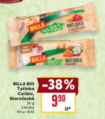 BILLA BIO Tyčinka caribic, staročeská