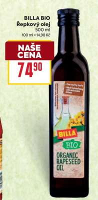 BILLA BIO Řepkový olej