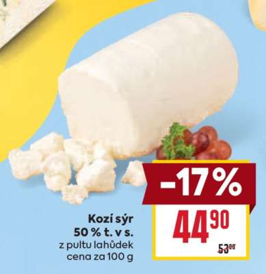 Kozí sýr 50% t. v s.