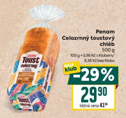 Penam Celozrnný toustový chléb