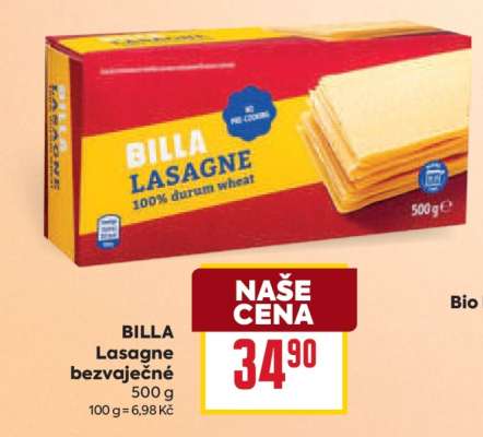 BILLA Lasagne bezvaječné