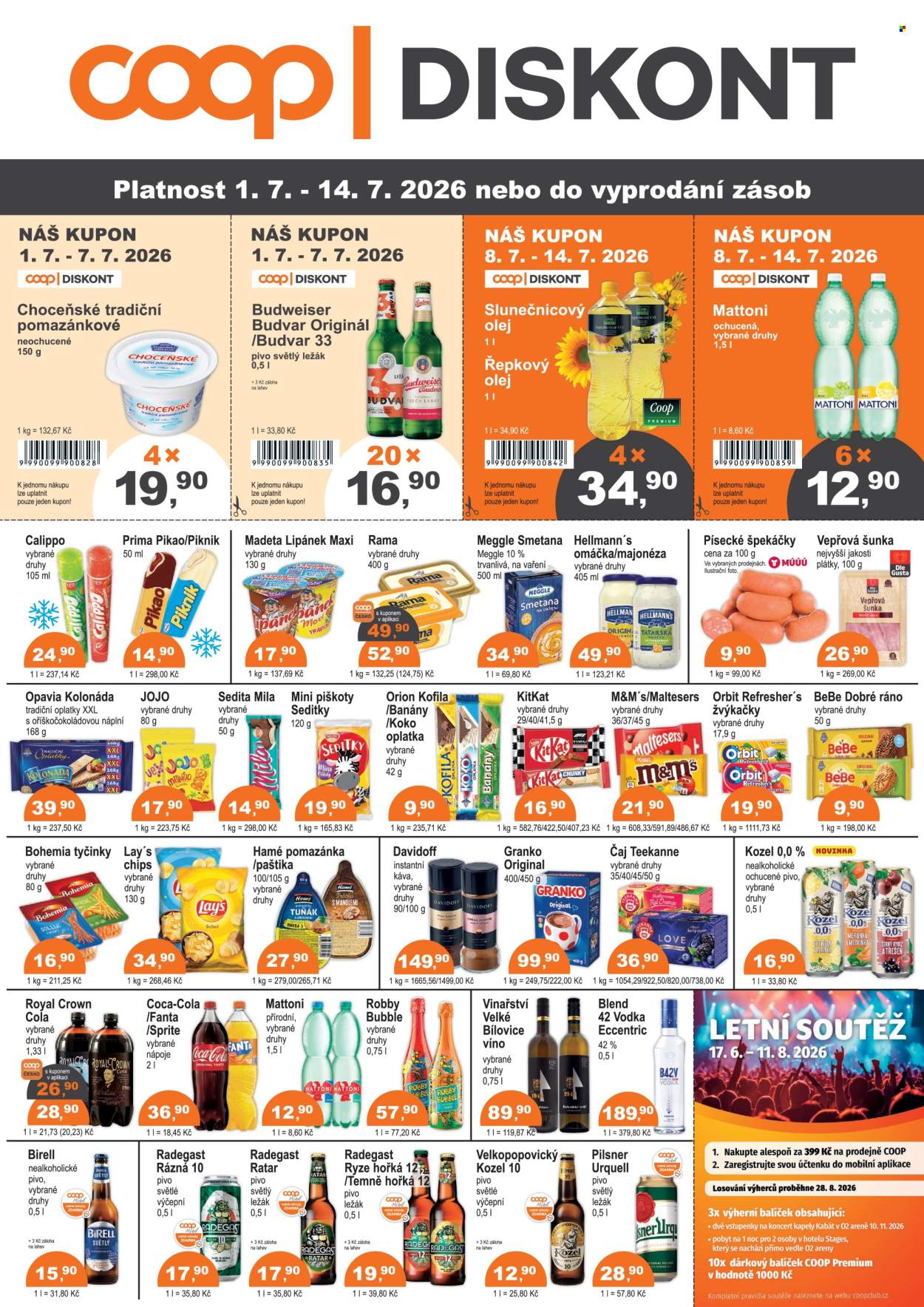 Leták coop DISKONT - 1. 7. 2026 - 14. 7. 2026. Strana 1