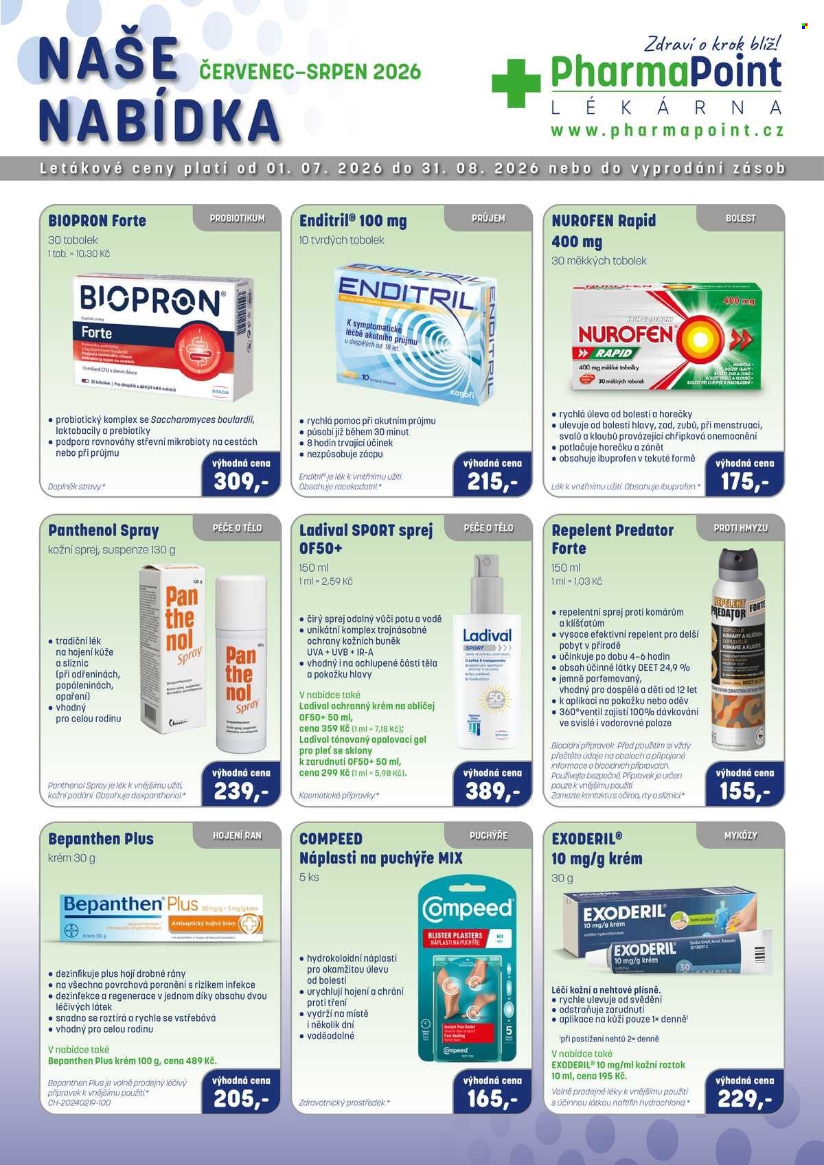 Leták PharmaPoint - 1. 7. 2026 - 31. 8. 2026. Strana 1