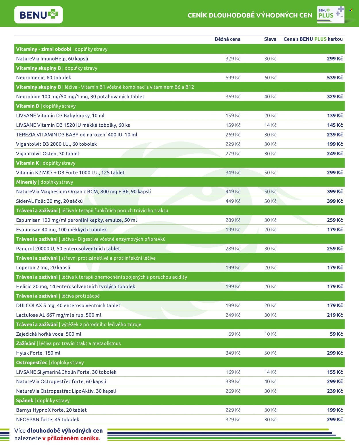 Leták BENU Lékárna - 1. 7. 2026 - 31. 8. 2026. Strana 2