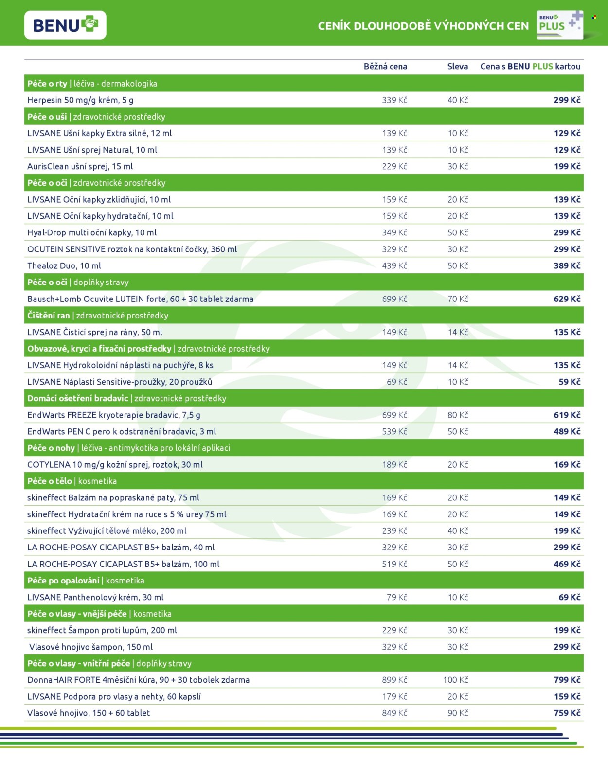 Leták BENU Lékárna - 1. 7. 2026 - 31. 8. 2026. Strana 4