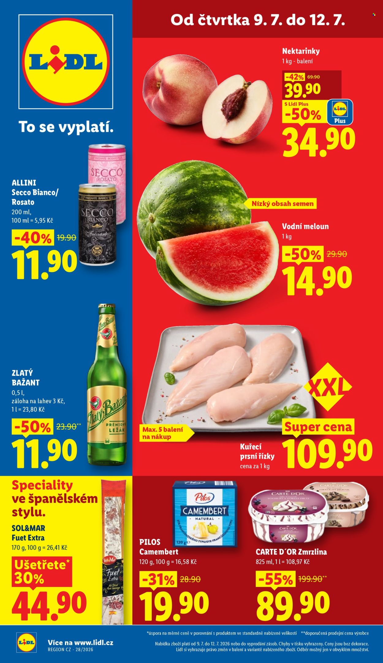 Leták Lidl - 9. 7. 2026 - 12. 7. 2026. Strana 1