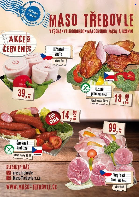 Leták Maso Třebovle - 1. 7. 2026 - 31. 7. 2026. Strana 1